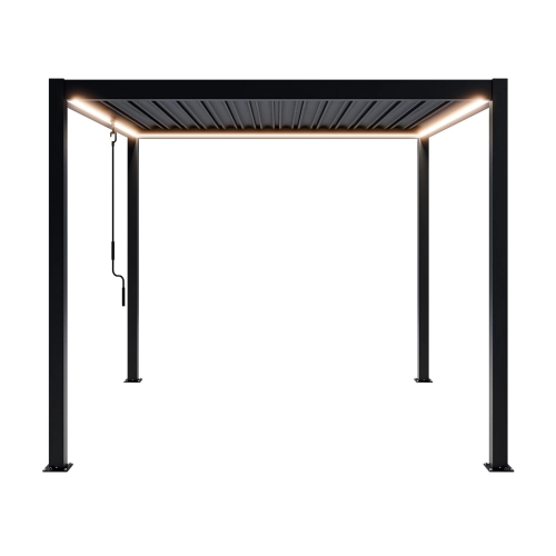 Pergola ogrodowa tarasowa aluminiowa NORDVIC Skyline LED Light 3 x 3 m Antracyt